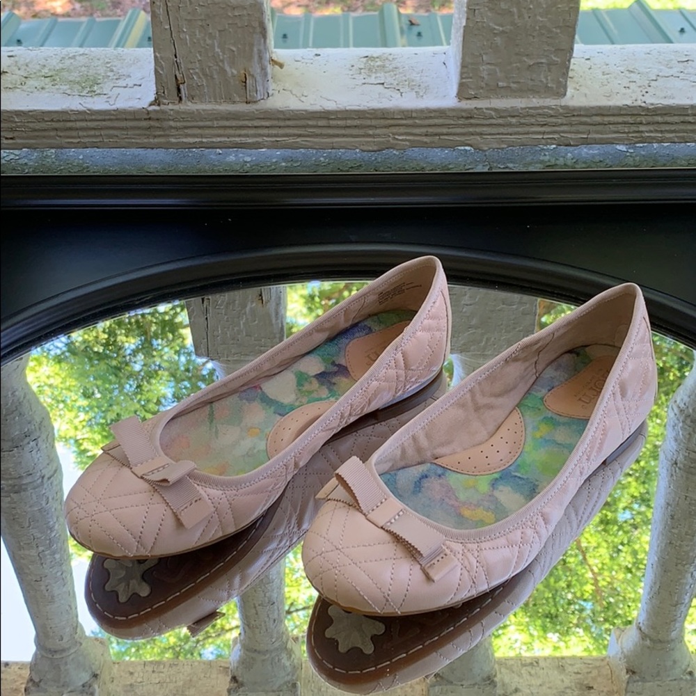 Born quilted leather pink ballerina flats size 9
